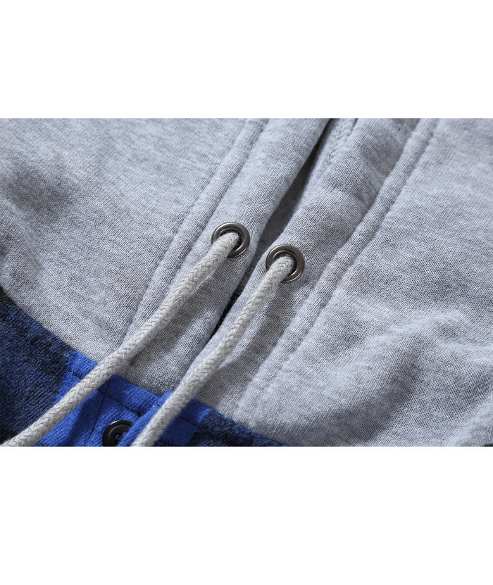 ZITY Men's Plaid Hooded Long Sleeve Button Down Flannel Shirt-ZPK000014 | Zitysports