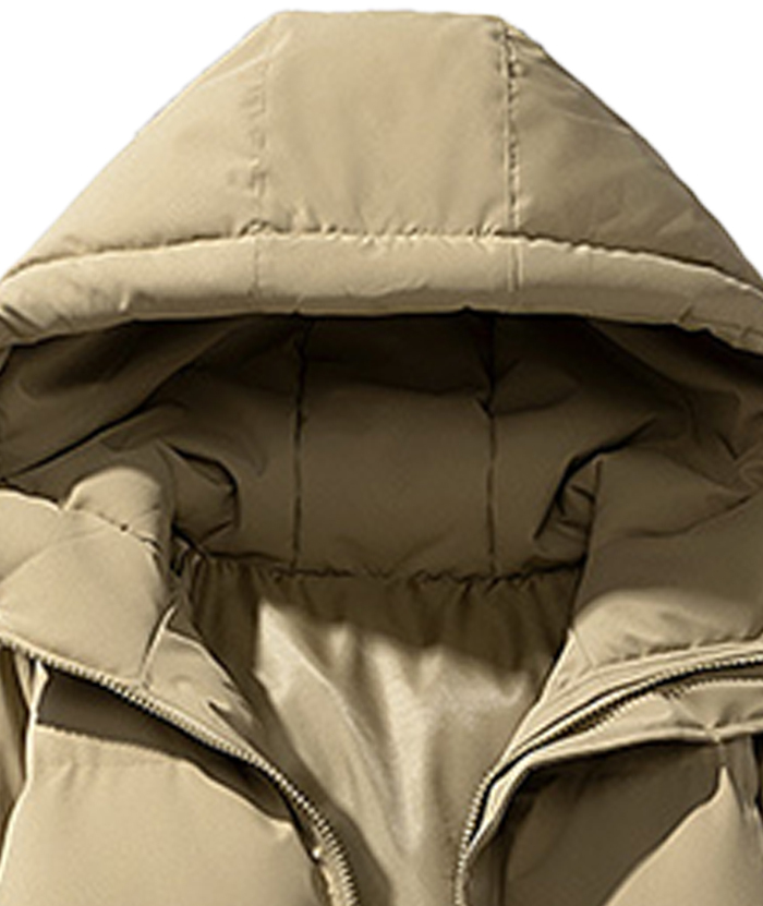 ZITY Men's Full Zipper Solid Color Puffer Jacket-DUMCO05528