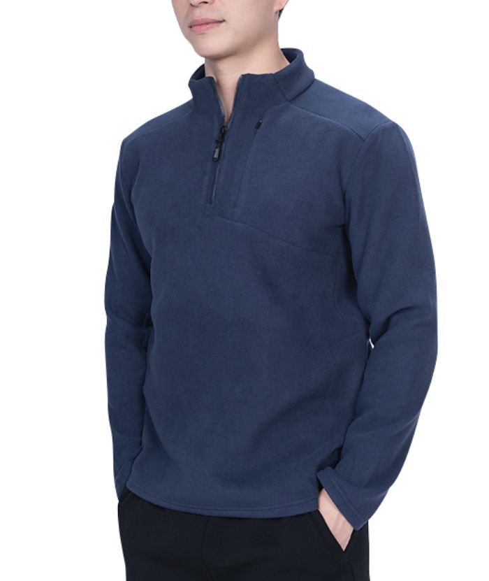 ZITY Men's 1/4 Zip Up Long Sleeve Polo Shirt-8843