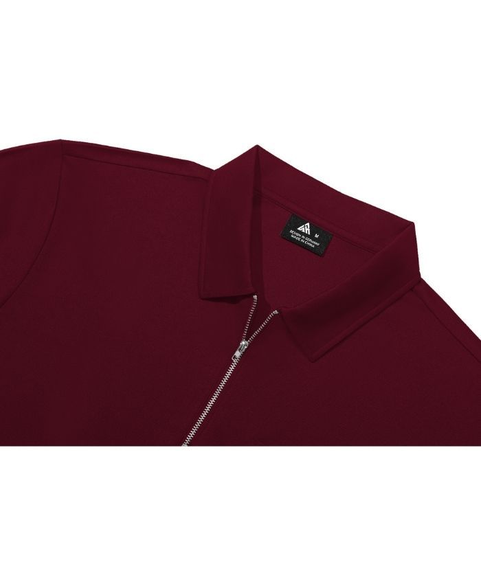 ZITY Men's Quarter Zip Slim Fit Polo Shirt-ZPK008403