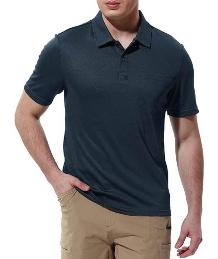 ZITY Men's Button Up Quick Dri Casual Polo Shirt-CEMPO03494
