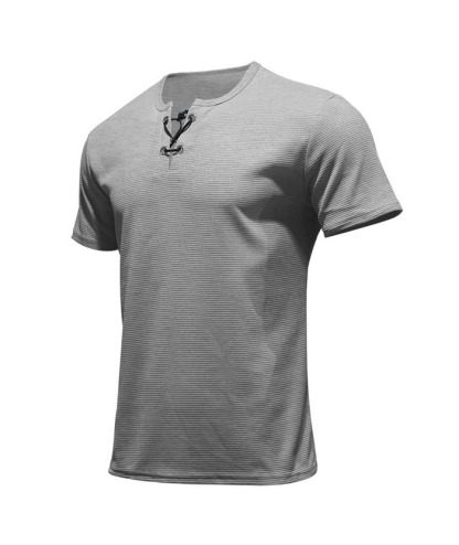 ZITY Men's Drawstring Neck Waffle T-shirt-ZPK010609 | Zitysports