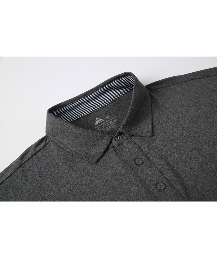ZITY Men's 3 Button Quick Dry Long Sleeve Performance Polo Shirt-ZPK007158 | Zitysports