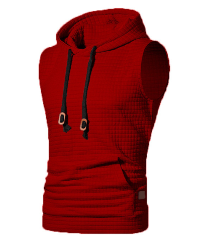 ZITY Men's Plus Size  Solid Color Sleeveless Hoodie-DUMMG05201|Zitysports