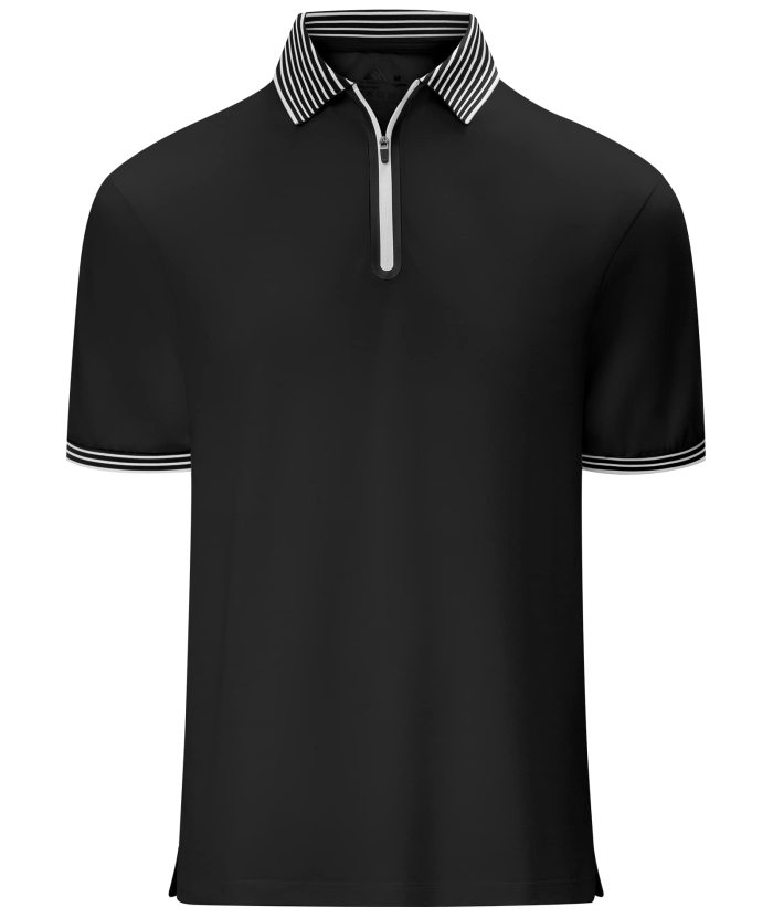 ZITY Men's Zip Up Golf Polo Short Sleeve Moisture Wicking Shirt S-3XL-ZPK007845|Zitysports