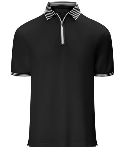 ZITY Men's Zip Up Golf Polo Short Sleeve Moisture Wicking Shirt S-3XL-ZPK007845|Zitysports