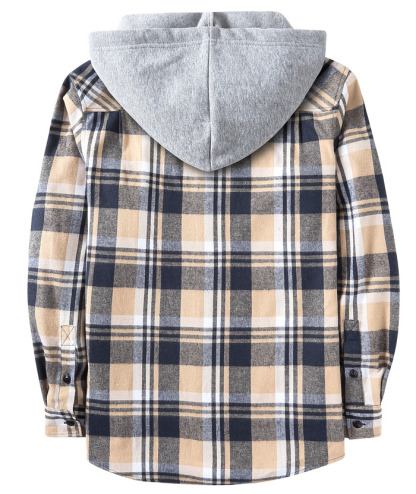 ZITY Men's Plaid Hooded Long Sleeve Button Down Flannel Shirt-ZPK000014 | Zitysports