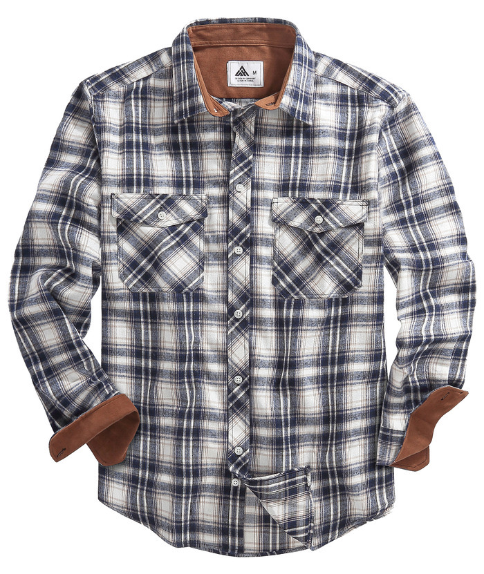 ZITY Men's Plaid Button Up Shirt with Flap Pocket Spring Fall Top-ZPK006565 | Zitysports