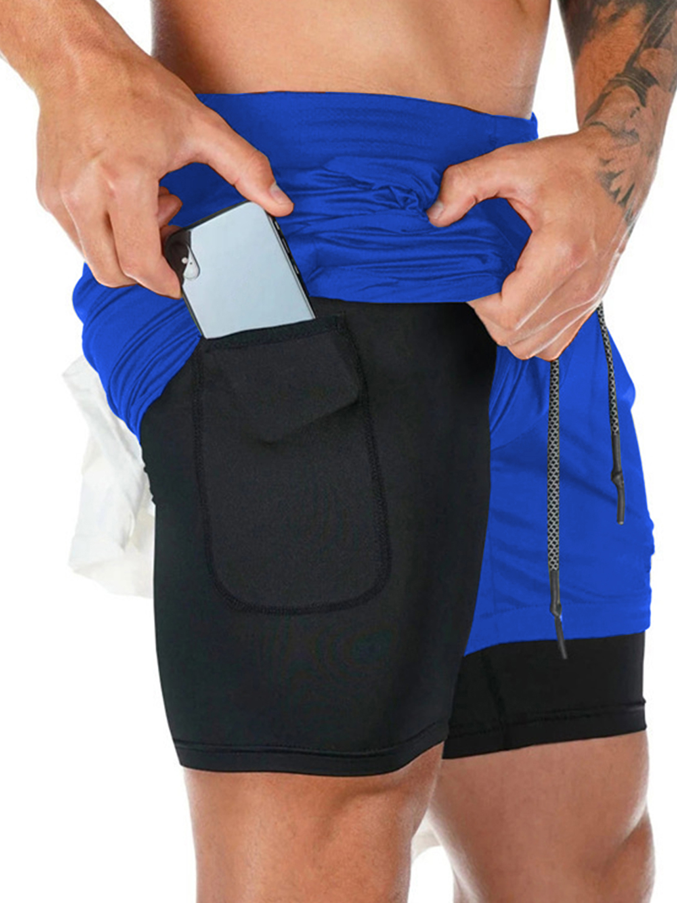 Men's Outdoor Running Quick-Dry Double-Layer Sports Trousers | G