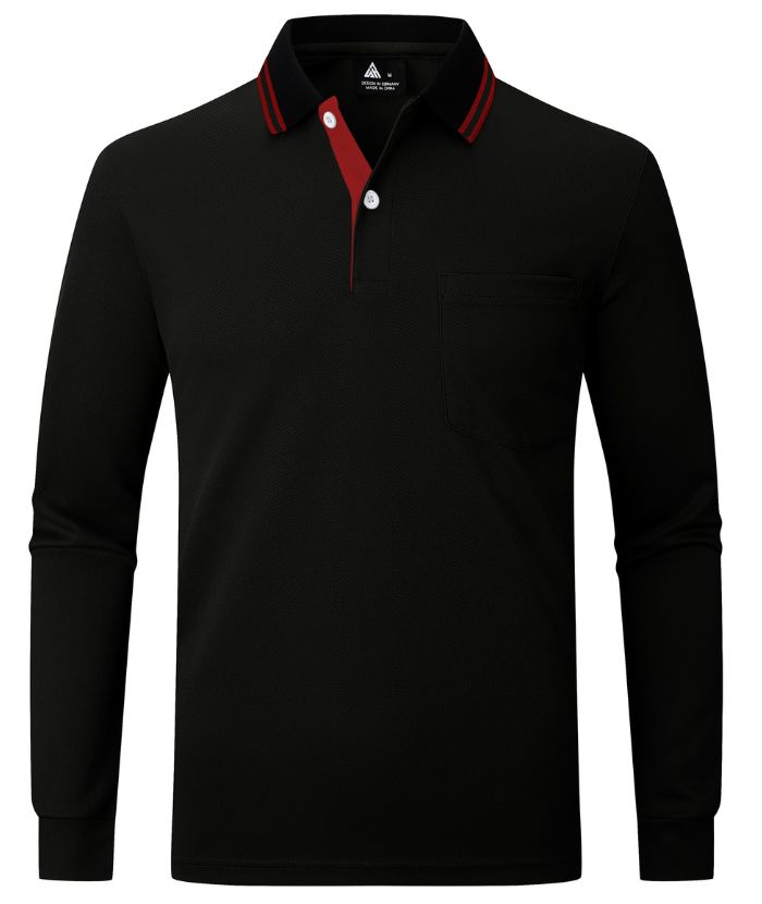 ZITY Men's Dri Fit Long Sleeve Golf Polo Shirt-CEMLP06139