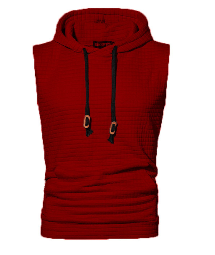 ZITY Men's Plus Size  Solid Color Sleeveless Hoodie-DUMMG05201|Zitysports