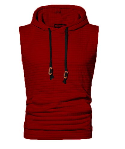 ZITY Men's Plus Size  Solid Color Sleeveless Hoodie-DUMMG05201|Zitysports