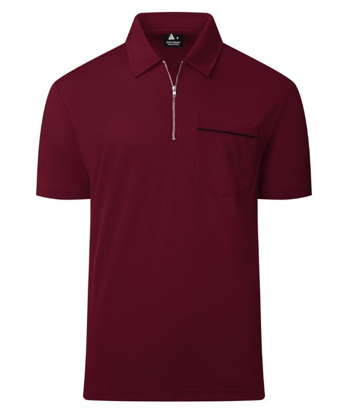 ZITY Men's Quarter Zip Slim Fit Polo Shirt-ZPK008403
