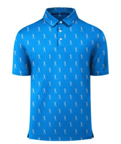 ZITY Men's Button Up Slim Fit Printed Golf Polo Shirt-CUMPO05552