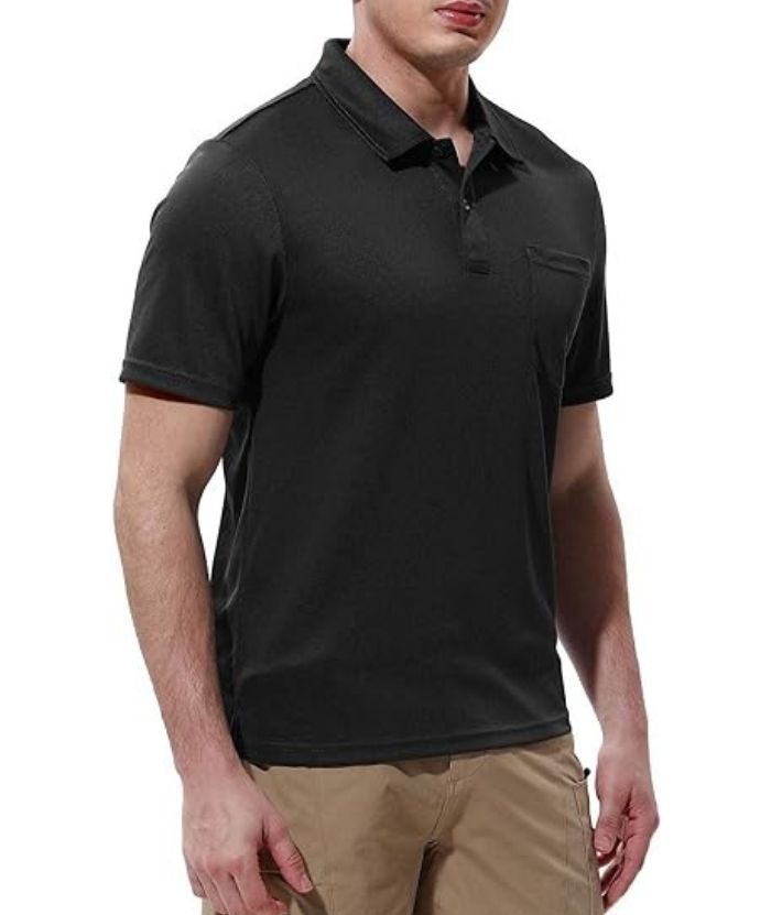 ZITY Men's Button Up Quick Dri Casual Polo Shirt-CEMPO03494