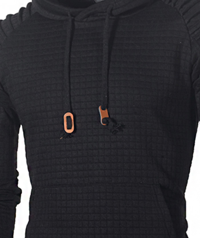 ZITY Men's Fashion Solid Color Casual Slim Fit with Kangaroo Pocket Hoodie-DUMFH05019|Zitysports