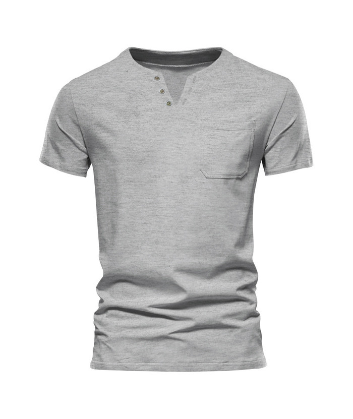 ZITY Men's Summer Casual V-Neck Slim Short Sleeved Trendy T-shirt-ZPK010594|Zitysports