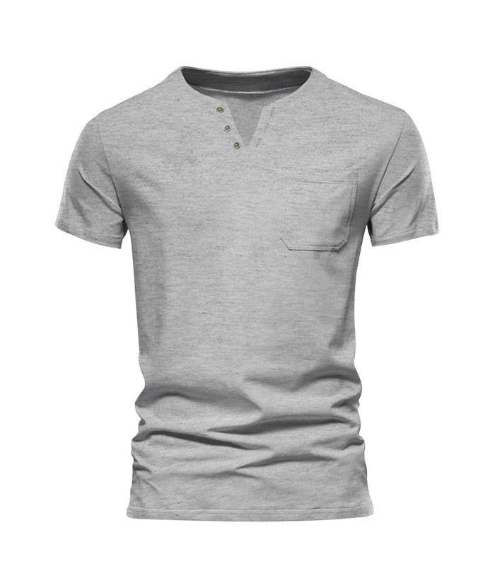 ZITY Men's Summer Casual V-Neck Slim Short Sleeved Trendy T-shirt-ZPK010594|Zitysports