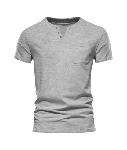 ZITY Men's Summer Casual V-Neck Slim Short Sleeved Trendy T-shirt-ZPK010594|Zitysports