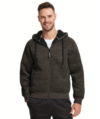 ZITY Men's Warm Fleece Solid Color Casual Zip Up Hoodie-ZPK005323 | Zitysports