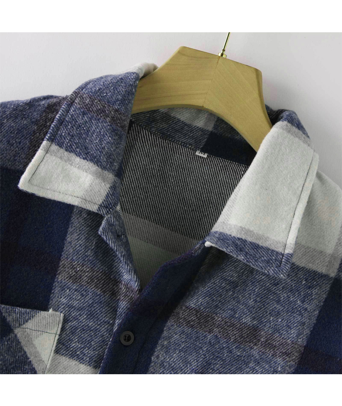 ZITY Men's Button-Up Slim Fit Plaid Flannel Shirt-DUMLT05330|Zitysports