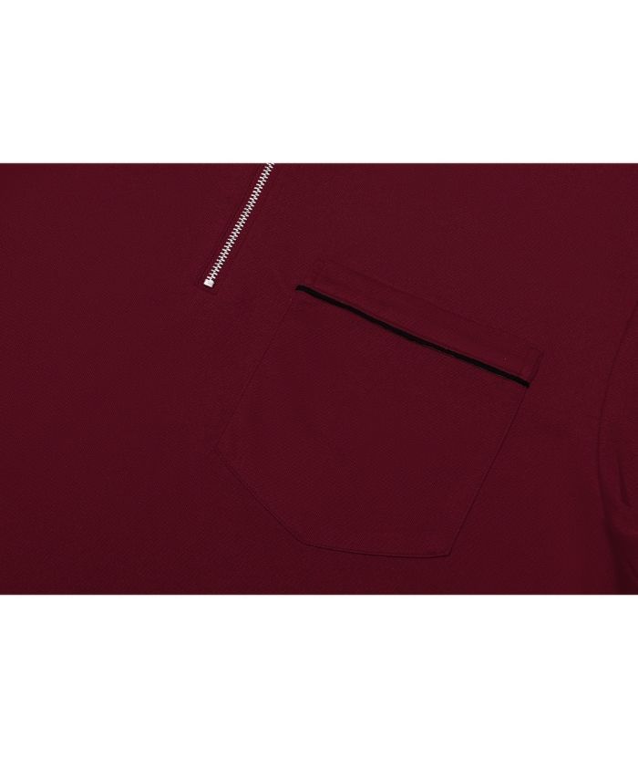 ZITY Men's Quarter Zip Slim Fit Polo Shirt-ZPK008403
