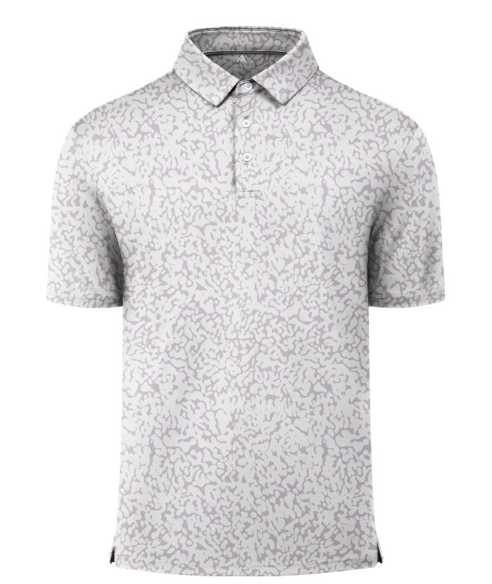 ZITY Men's Button Up Slim Fit Printed Golf Polo Shirt-CUMPO05552