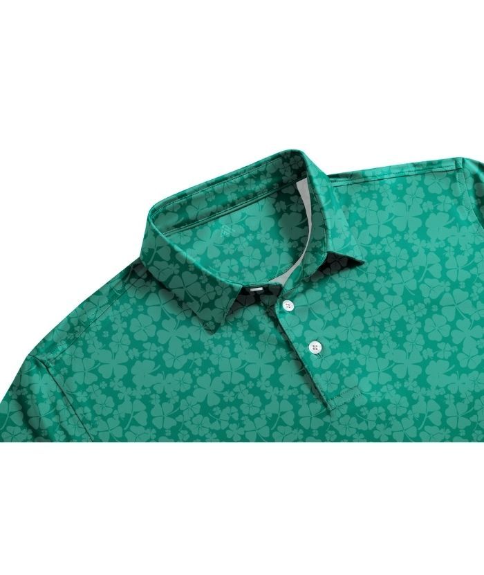 ZITY Men's Button Up Slim Fit Printed Polo Shirt-CUMPO05195