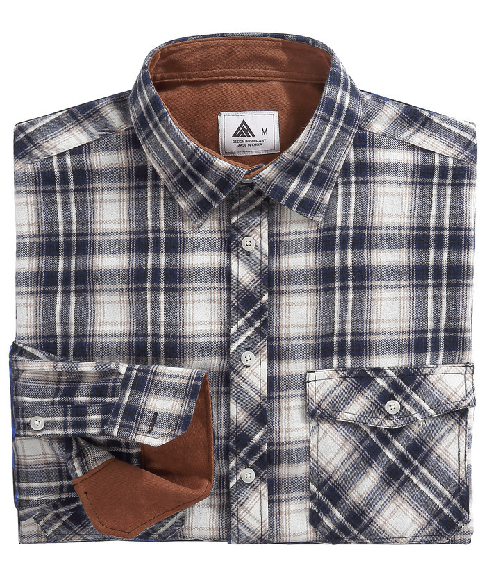 ZITY Men's Plaid Button Up Shirt with Flap Pocket Spring Fall Top-ZPK006565 | Zitysports