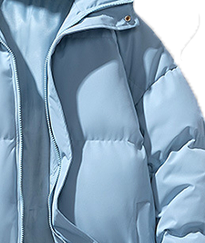 ZITY Men's Full Zipper Solid Color Puffer Jacket-DUMCO05528