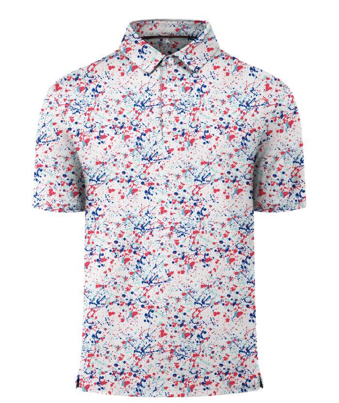 ZITY Men's Button Up Slim Fit Printed Golf Polo Shirt-CUMPO05552