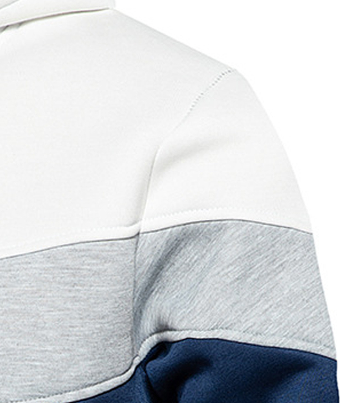 ZITY Men's Color Blocking Contrast Hooded Casual Sports Hoodie-DUMFH04839 | Zitysports