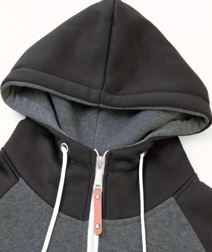ZITY Men's Color Block with Pocket Zip Up Outdoor Hoodie-DUMFH04909|Zitysports