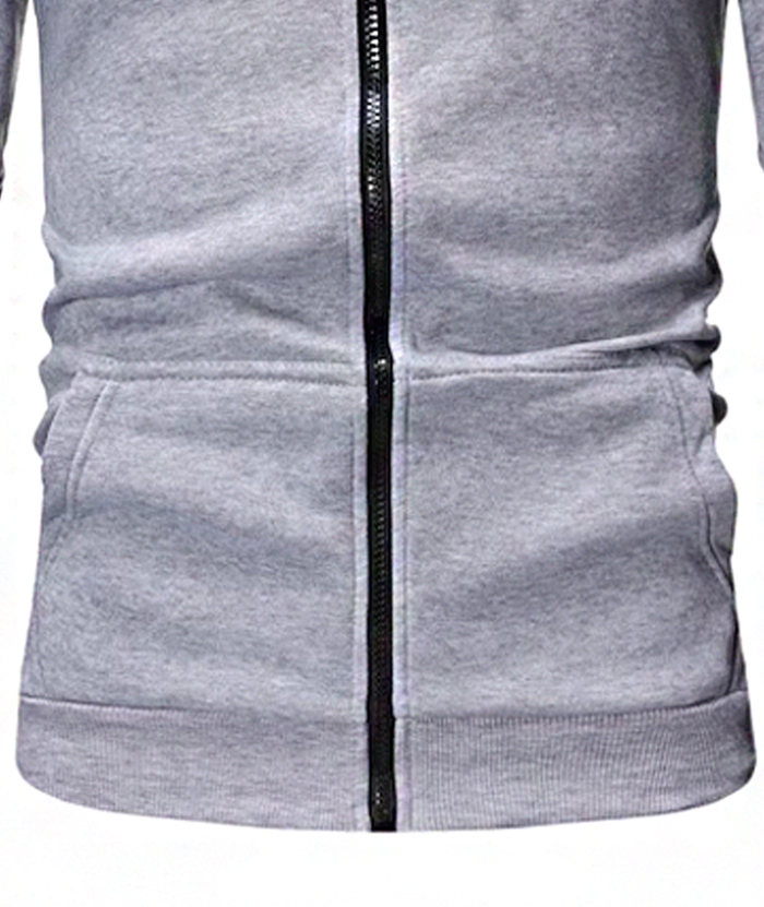 ZITY Men's Light Weight Long Sleeve Full Zip Loose Hoodie-DUMFH05073|Zitysports