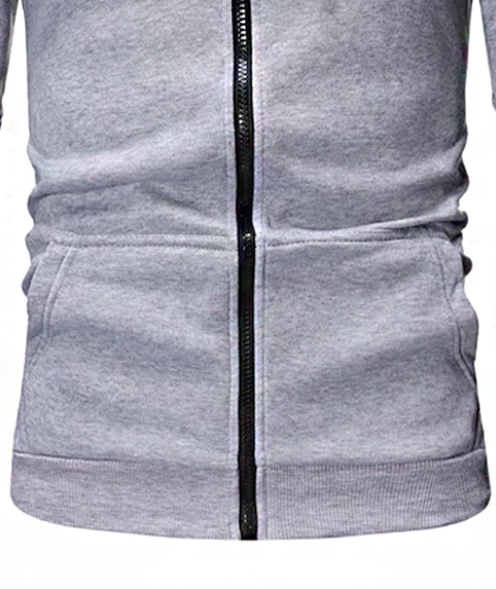 ZITY Men's Light Weight Long Sleeve Full Zip Loose Hoodie-DUMFH05073|Zitysports