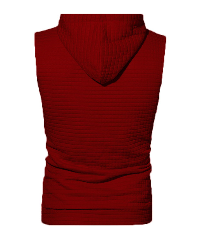 ZITY Men's Plus Size  Solid Color Sleeveless Hoodie-DUMMG05201|Zitysports