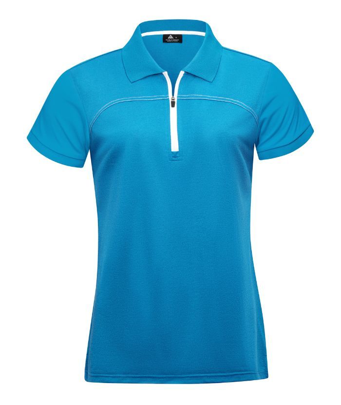 ZITY Women's Quarter Zip Slim Fit Solid Color Polo Shirt-CUWPO01996