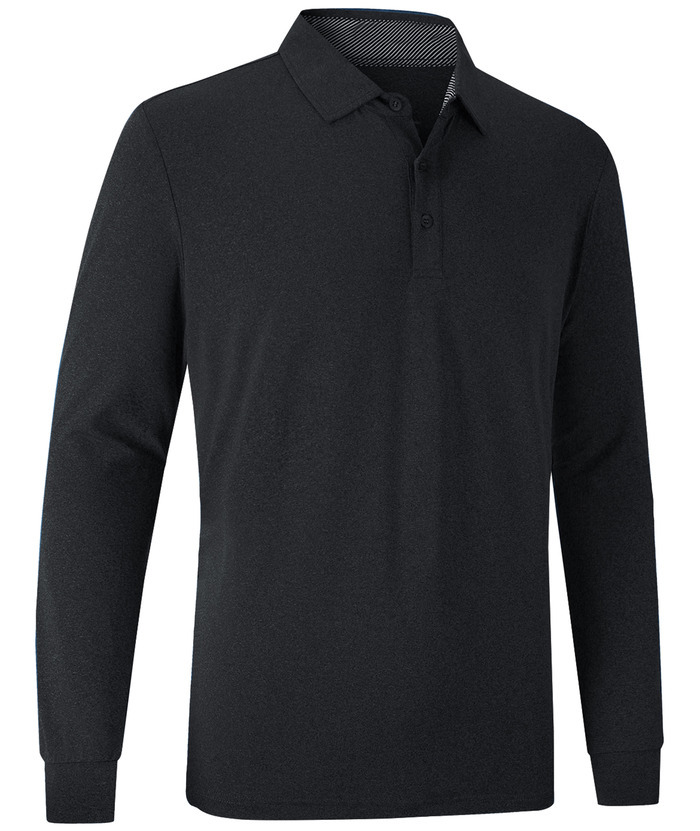ZITY Men's 3 Button Quick Dry Long Sleeve Performance Polo Shirt-ZPK007158 | Zitysports