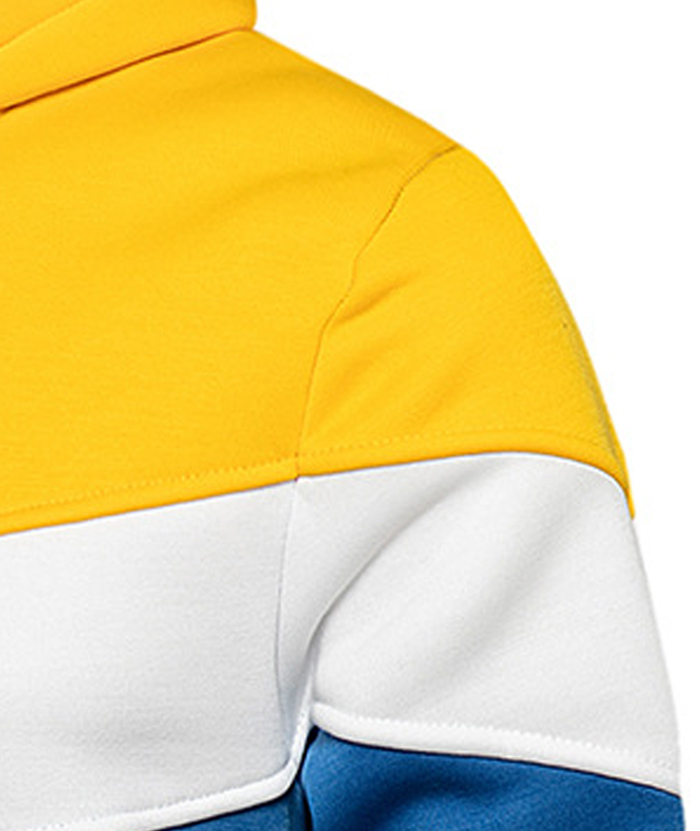 ZITY Men's Color Blocking Contrast Hooded Casual Sports Hoodie-DUMFH04839 | Zitysports