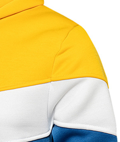 ZITY Men's Color Blocking Contrast Hooded Casual Sports Hoodie-DUMFH04839 | Zitysports