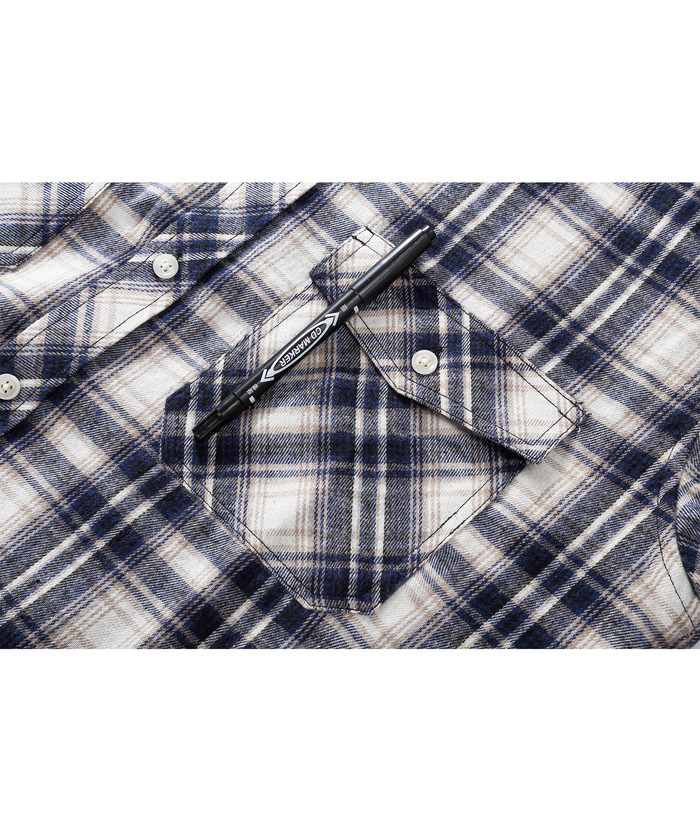 ZITY Men's Plaid Button Up Shirt with Flap Pocket Spring Fall Top-ZPK006565 | Zitysports
