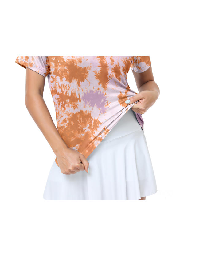 ZITY Women's Tie Dye Slim Fit Casual Polo Shirt-CUWPO01992