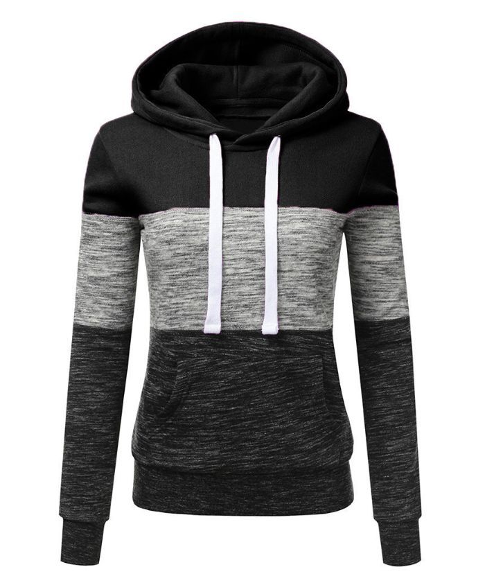 ZITY Women's Color Block Sweatshirt with Pockets-DUWFH04931|Zitysports