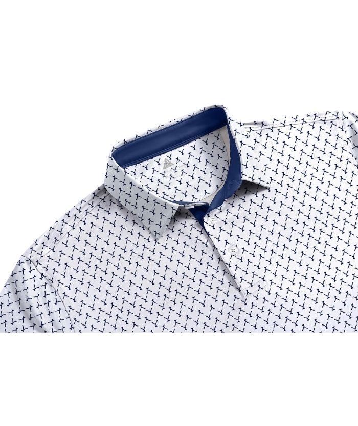 ZITY Men's Button Up Slim Fit Printed Polo Shirt-CUMPO05189