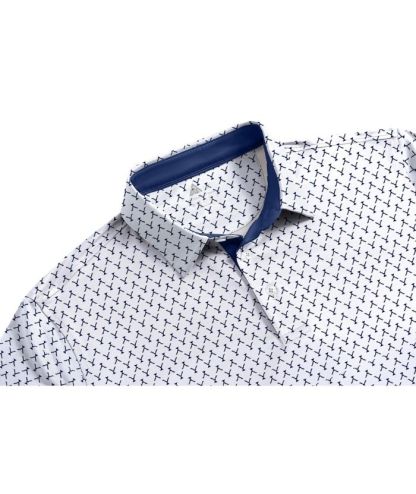 ZITY Men's Button Up Slim Fit Printed Polo Shirt-CUMPO05189
