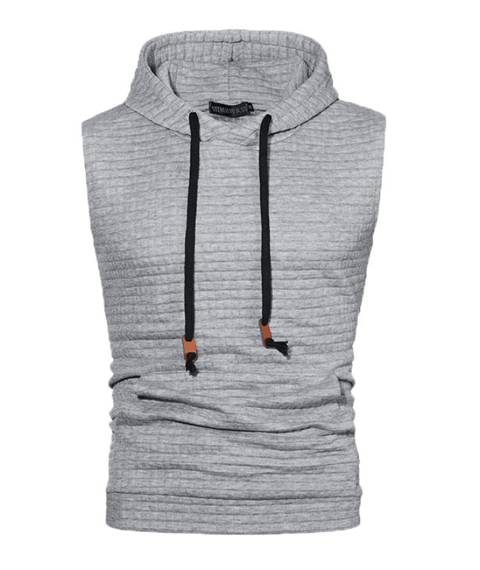 ZITY Men's Plus Size  Solid Color Sleeveless Hoodie-DUMMG05201|Zitysports
