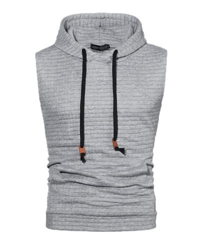 ZITY Men's Plus Size  Solid Color Sleeveless Hoodie-DUMMG05201|Zitysports