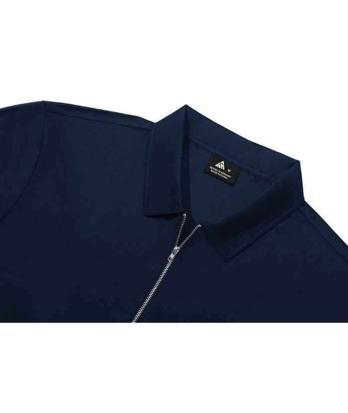 ZITY Men's Quarter Zip Slim Fit Polo Shirt-ZPK008403