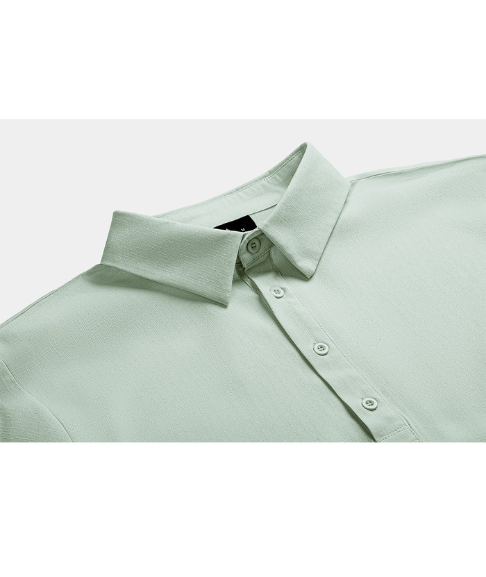 ZITY Men's Long Sleeve Button Up Polo Shirt-CUMLS01287