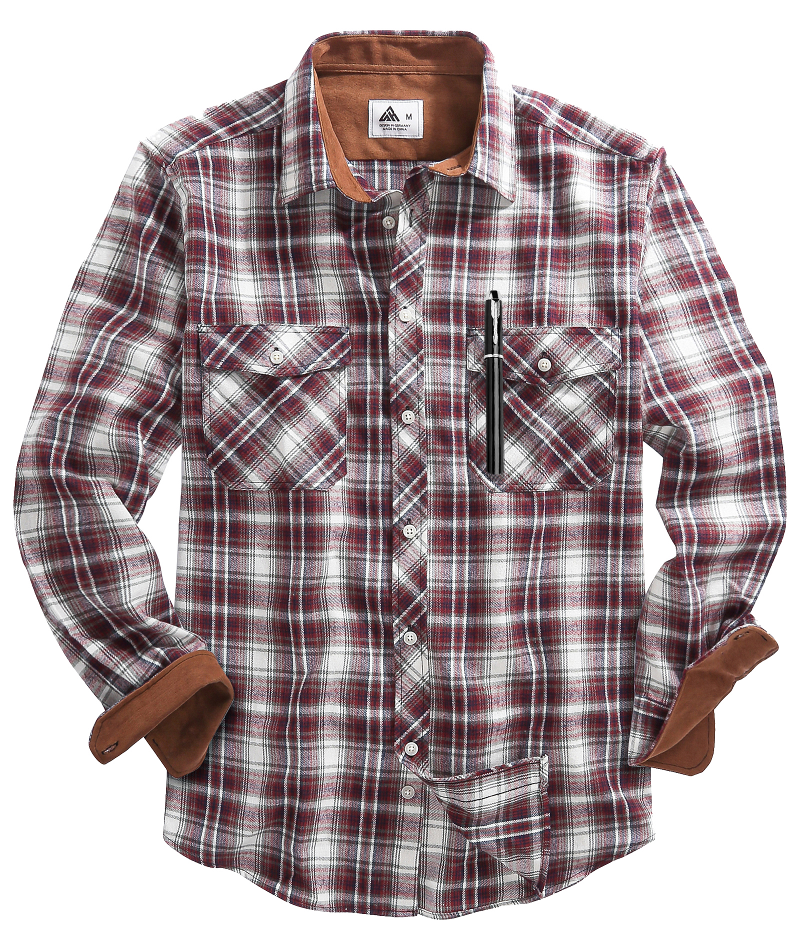 white and red plaid shirt